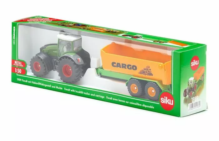 Siku 1989 Fendt Met Haaklift Trailer 6 Siku 1989 Fendt Met Haaklift Trailer - Afbeelding 4