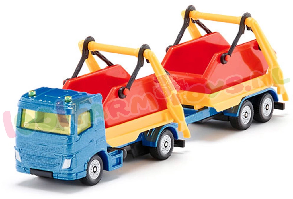 Siku Blister Serie Vrachtwagen + Puincontainers + Aanhanger - 1695 6 Siku Blister Serie Vrachtwagen + Puincontainers + Aanhanger - 1695 - Afbeelding 4