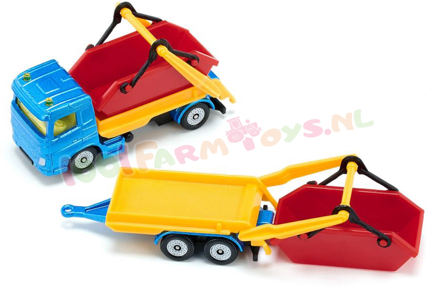 Siku Blister Serie Vrachtwagen + Puincontainers + Aanhanger - 1695 9 Siku Blister Serie Vrachtwagen + Puincontainers + Aanhanger - 1695 - Afbeelding 7